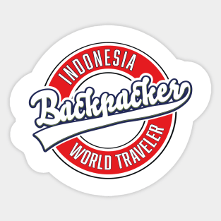 Indonesia backpacker world traveler logo Sticker